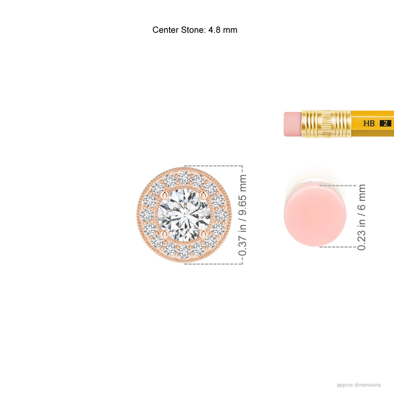 H, SI2 / 0.51 CT / 14 KT Rose Gold