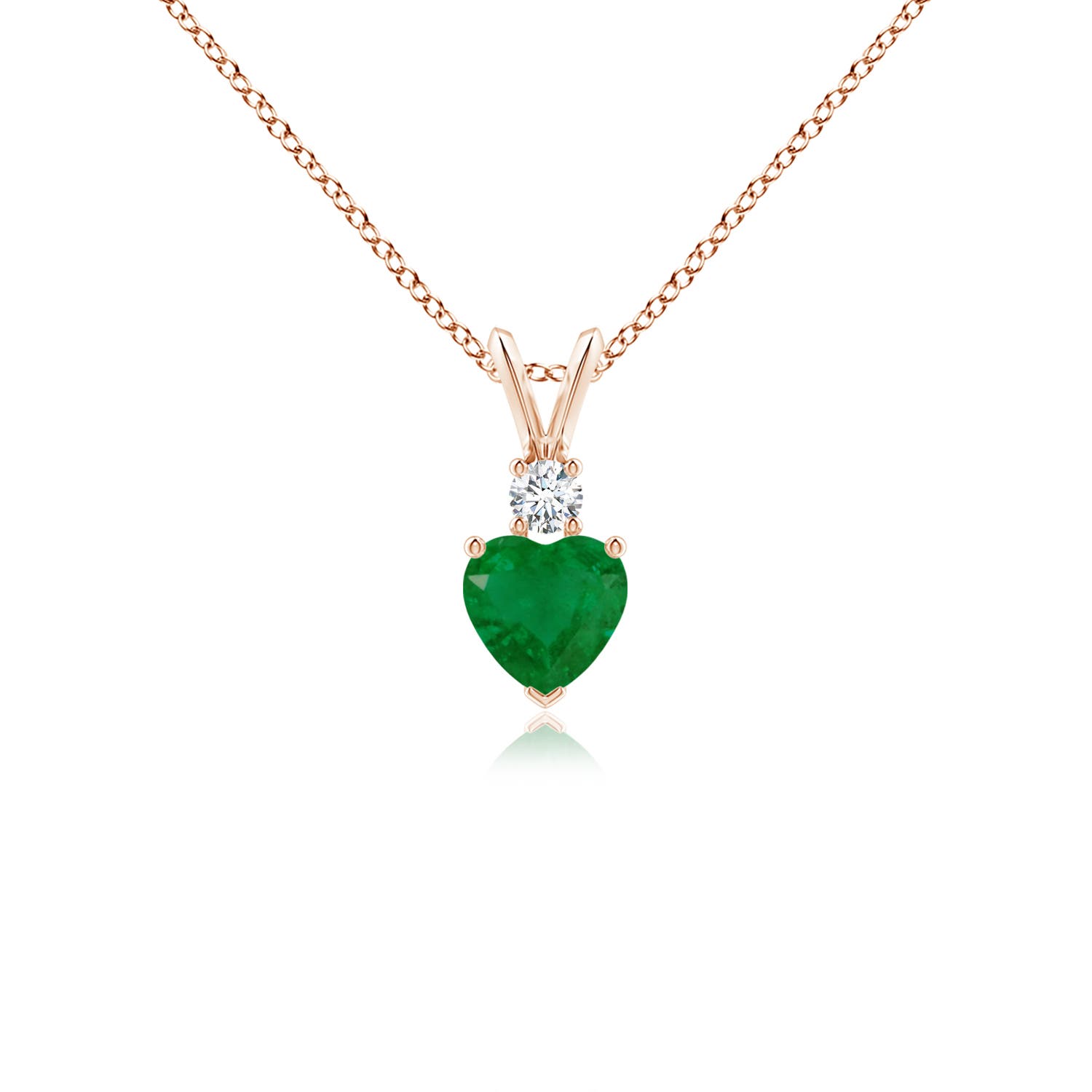 A - Emerald / 0.44 CT / 14 KT Rose Gold
