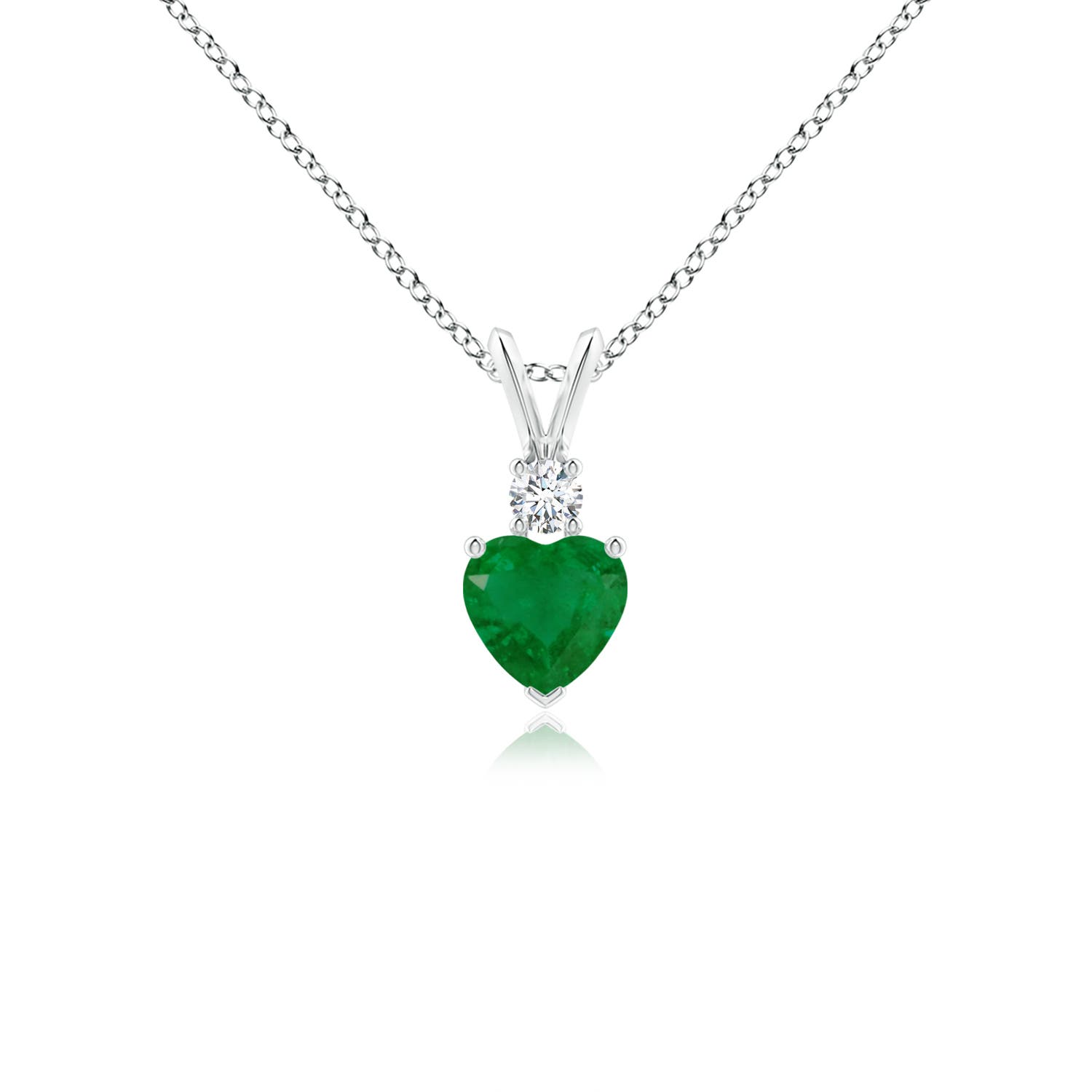 A - Emerald / 0.44 CT / 14 KT White Gold