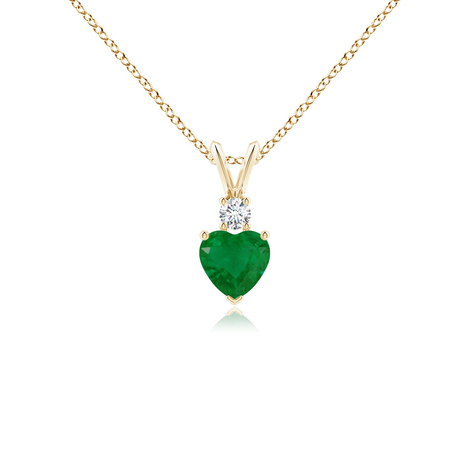 A - Emerald / 0.44 CT / 14 KT Yellow Gold