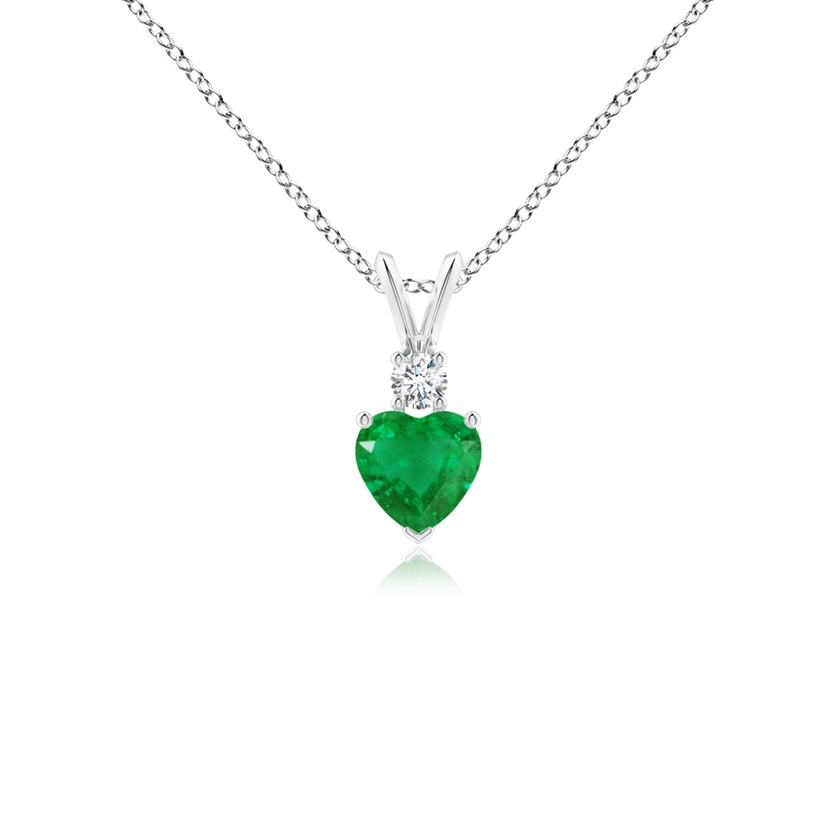 5mm AA Heart-Shaped Emerald Rabbit Ear Bale Pendant in P950 Platinum 