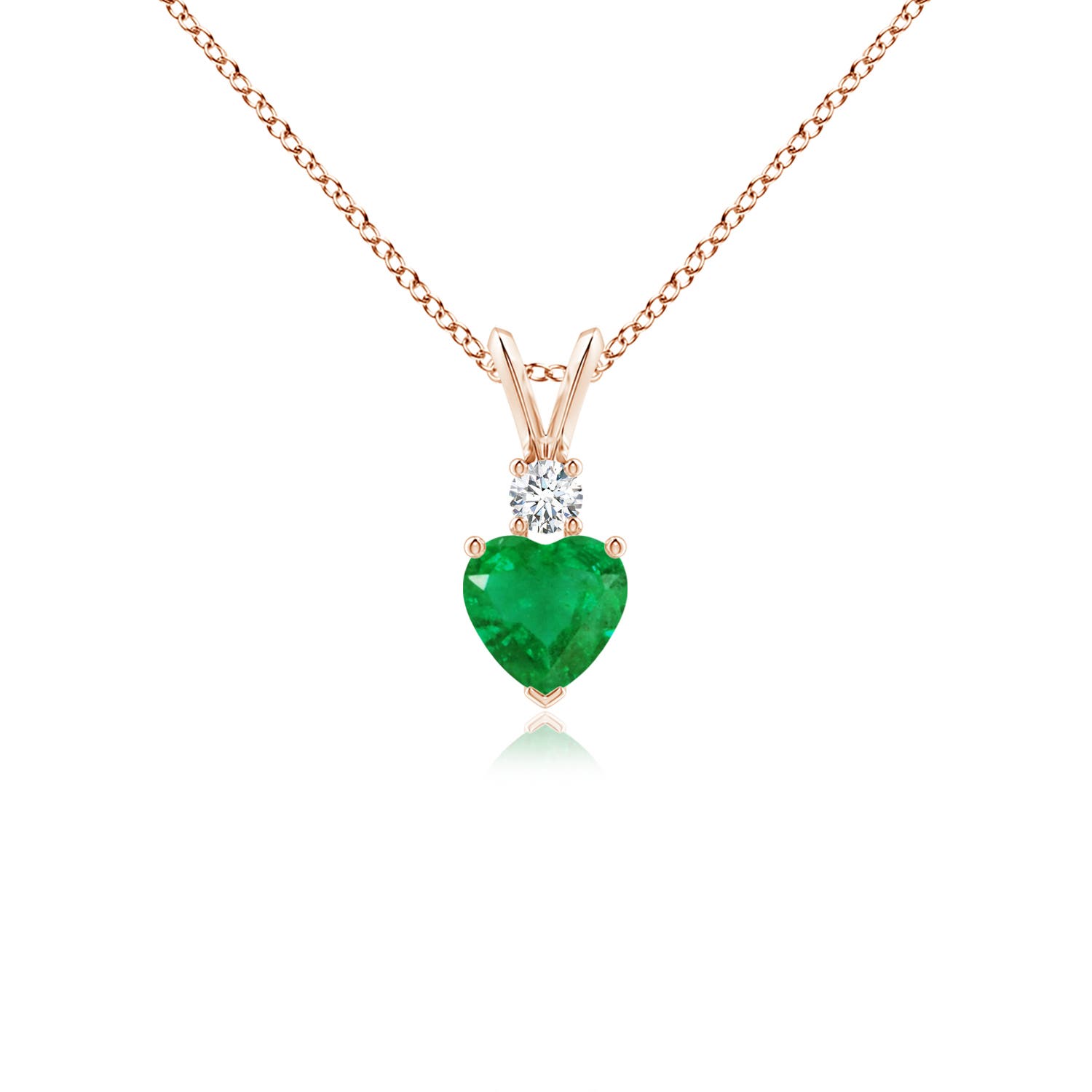 AA - Emerald / 0.44 CT / 14 KT Rose Gold