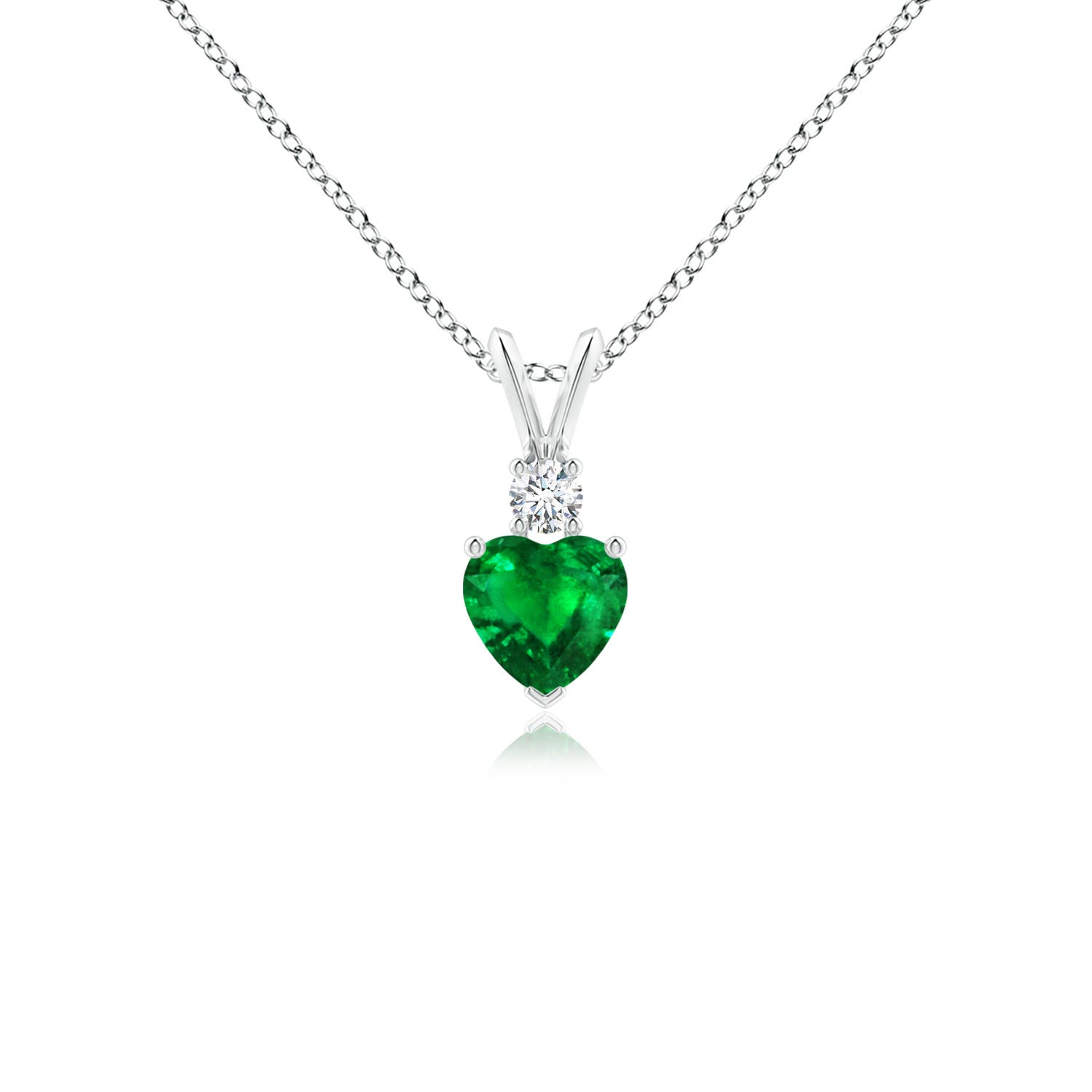 AAAA - Emerald / 0.44 CT / 14 KT White Gold