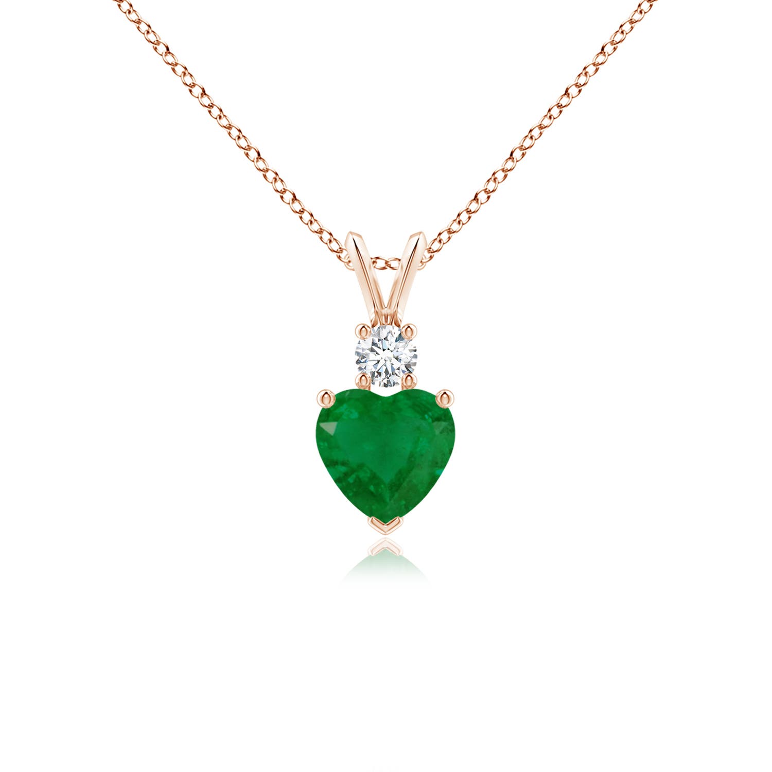 A - Emerald / 0.68 CT / 14 KT Rose Gold