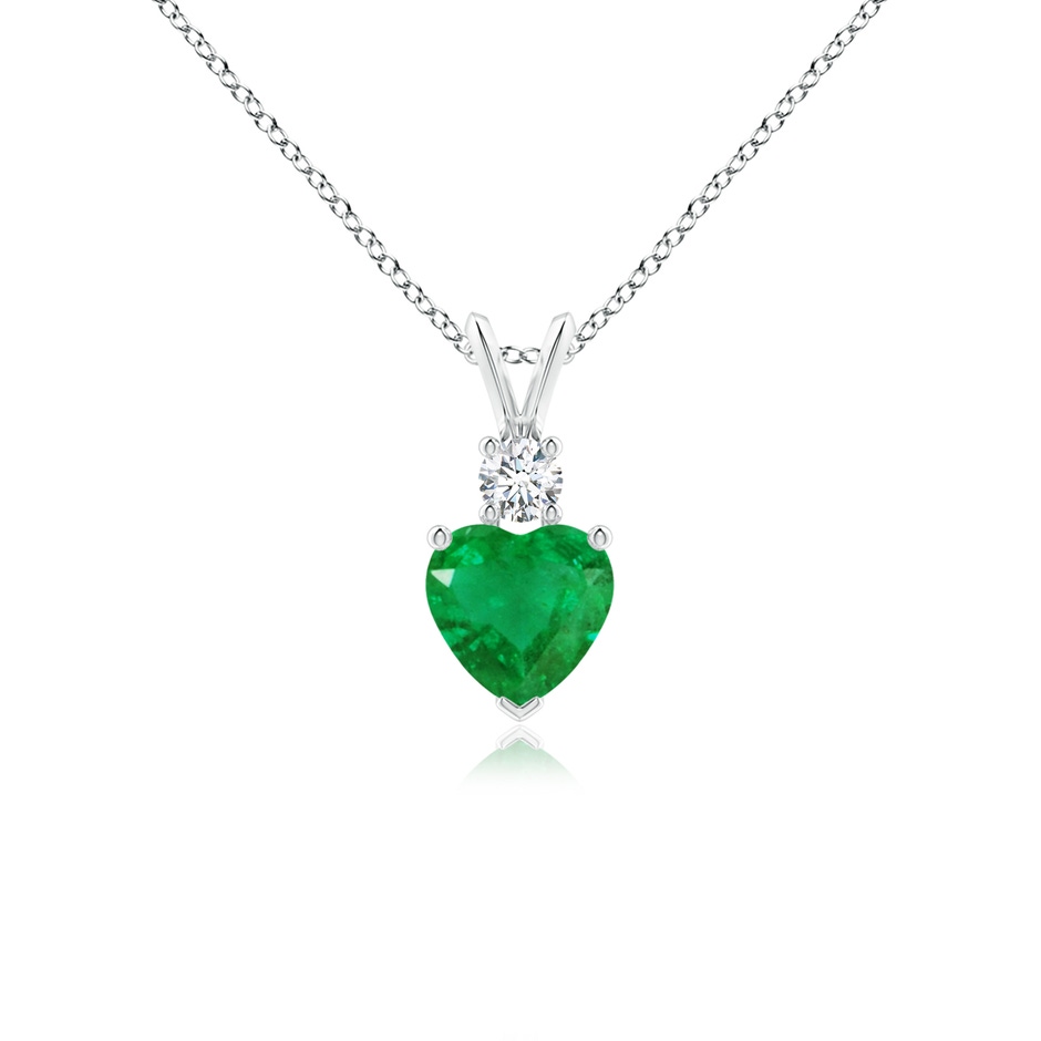 6mm AA Heart-Shaped Emerald Rabbit Ear Bale Pendant in P950 Platinum 