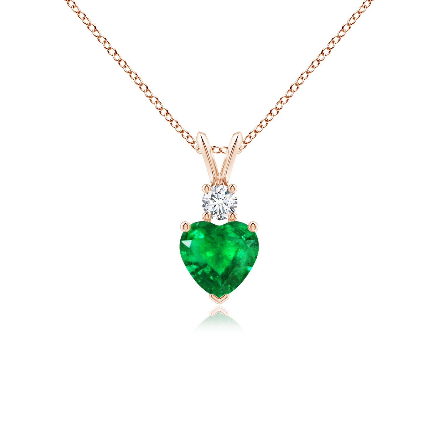 AAA - Emerald / 0.68 CT / 14 KT Rose Gold