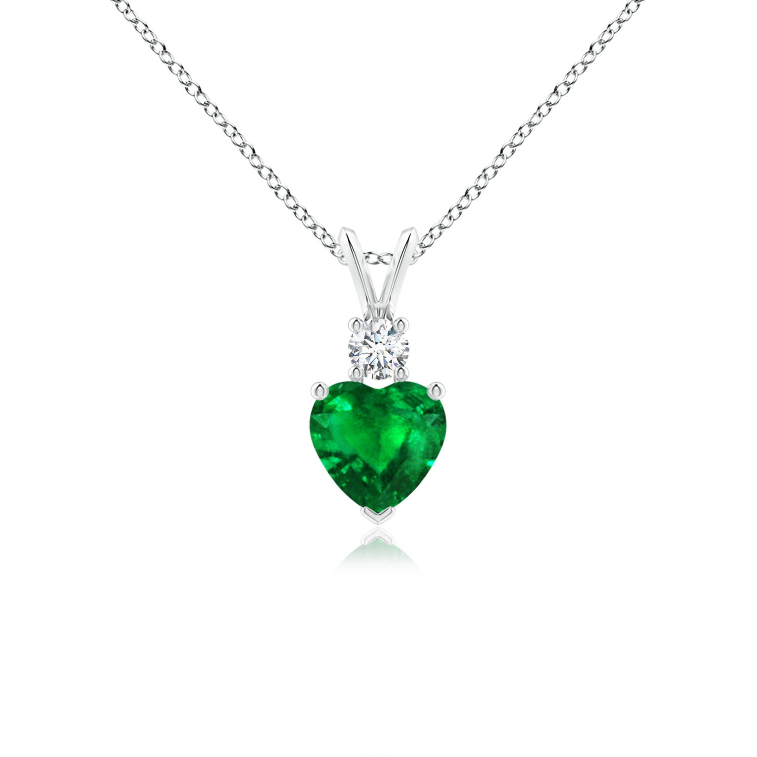 AAAA - Emerald / 0.68 CT / 14 KT White Gold