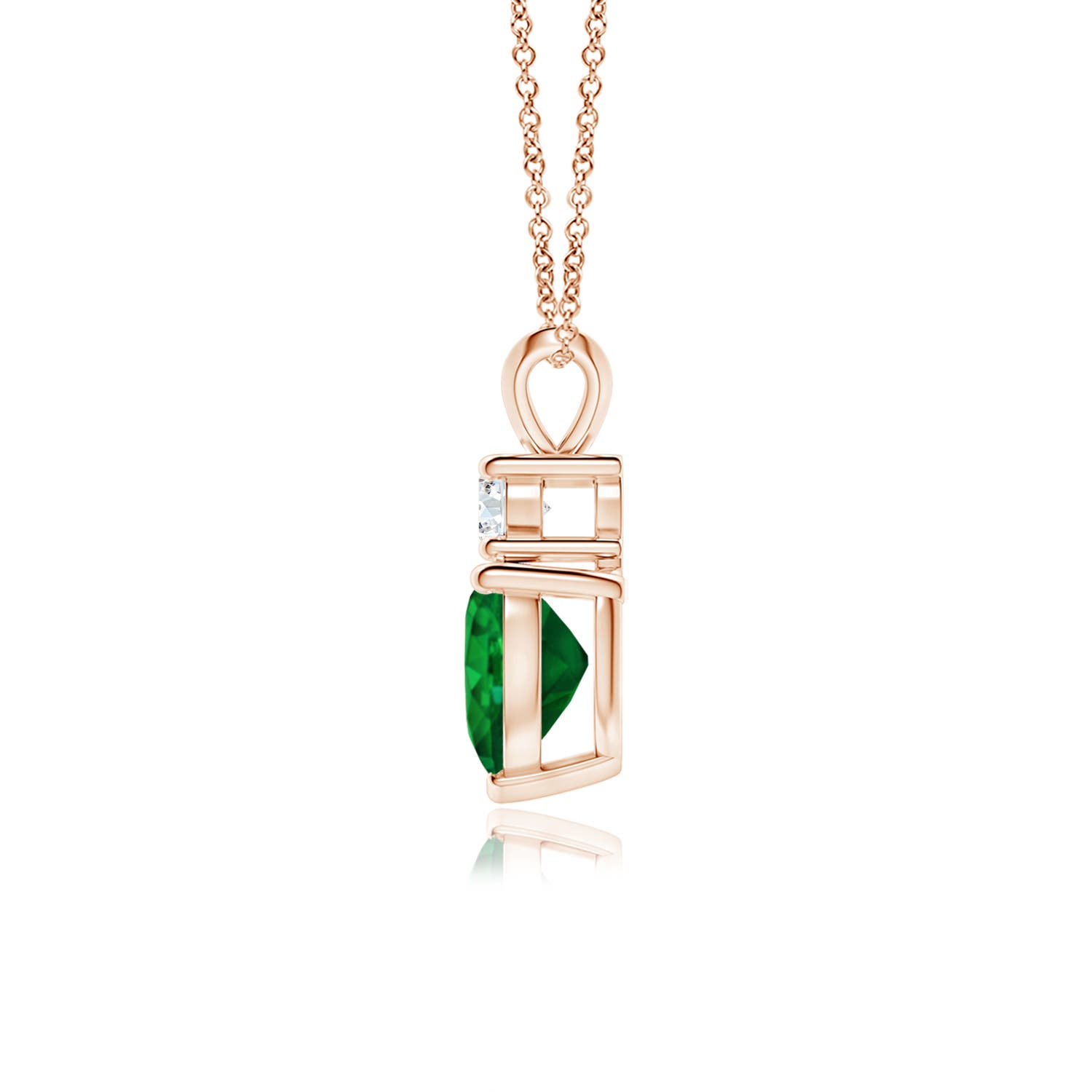 AAAA - Emerald / 1.35 CT / 14 KT Rose Gold