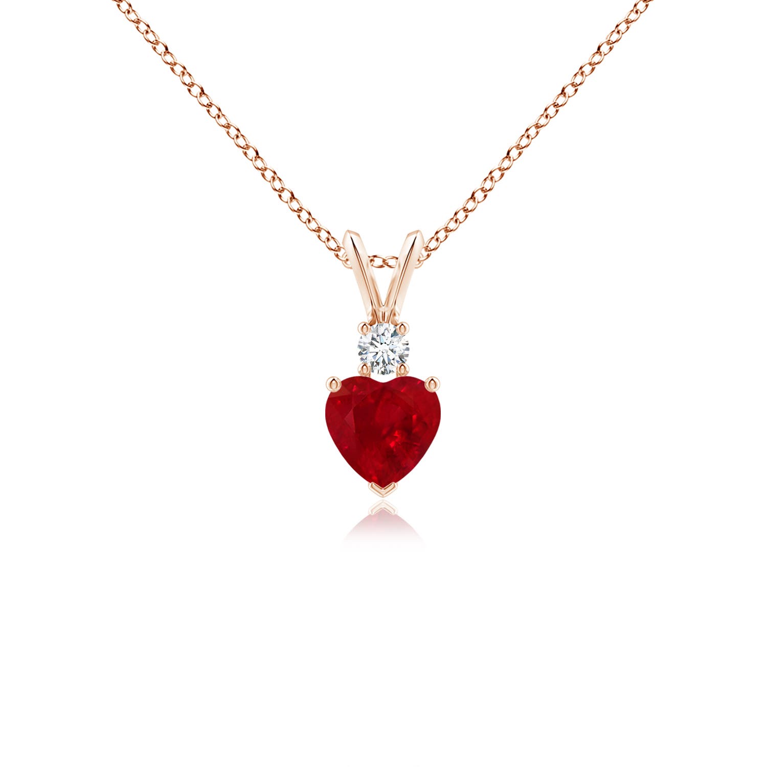 AAA - Ruby / 0.59 CT / 14 KT Rose Gold