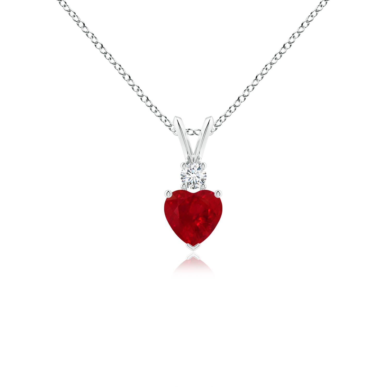 AAA - Ruby / 0.59 CT / 14 KT White Gold