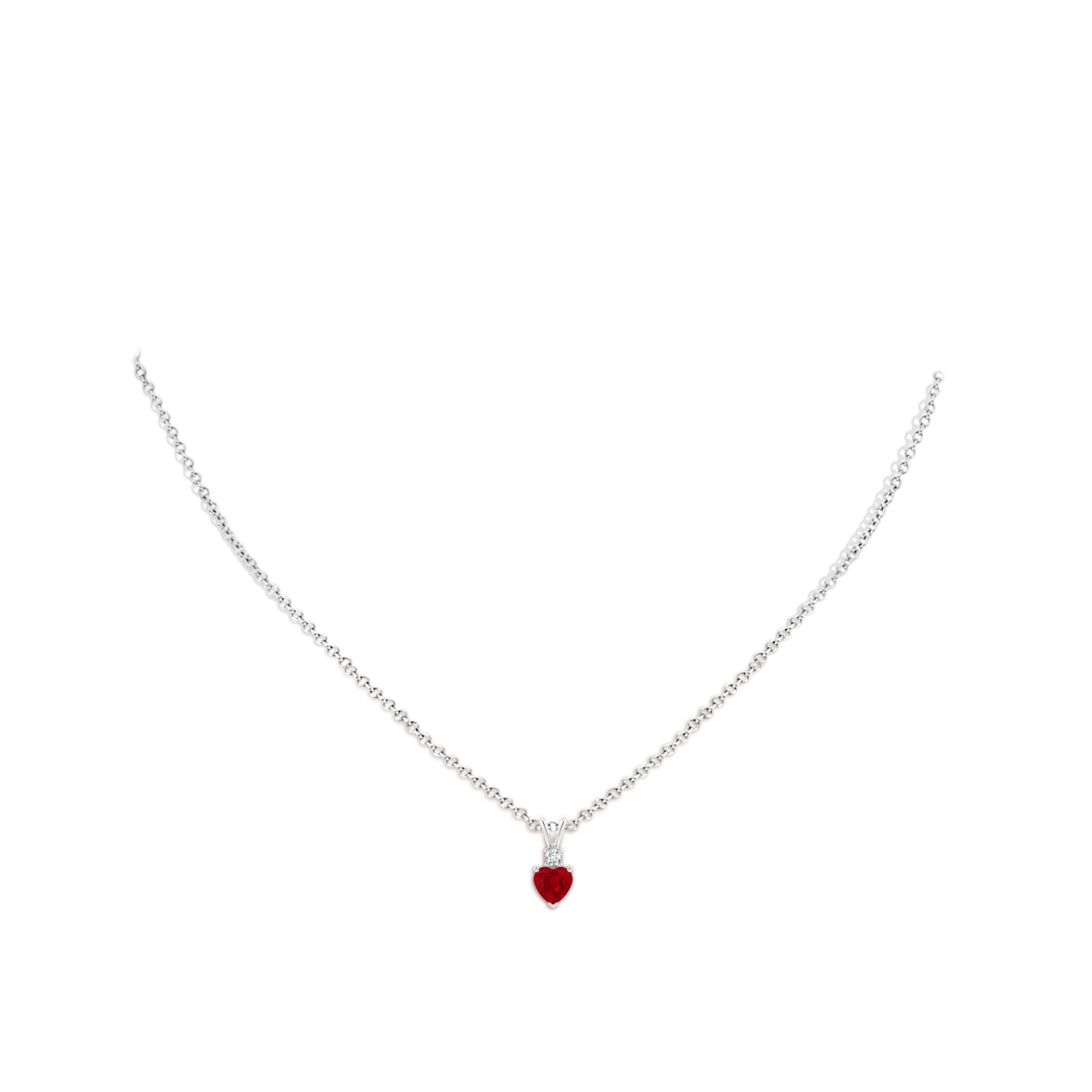 AAA - Ruby / 0.59 CT / 14 KT White Gold
