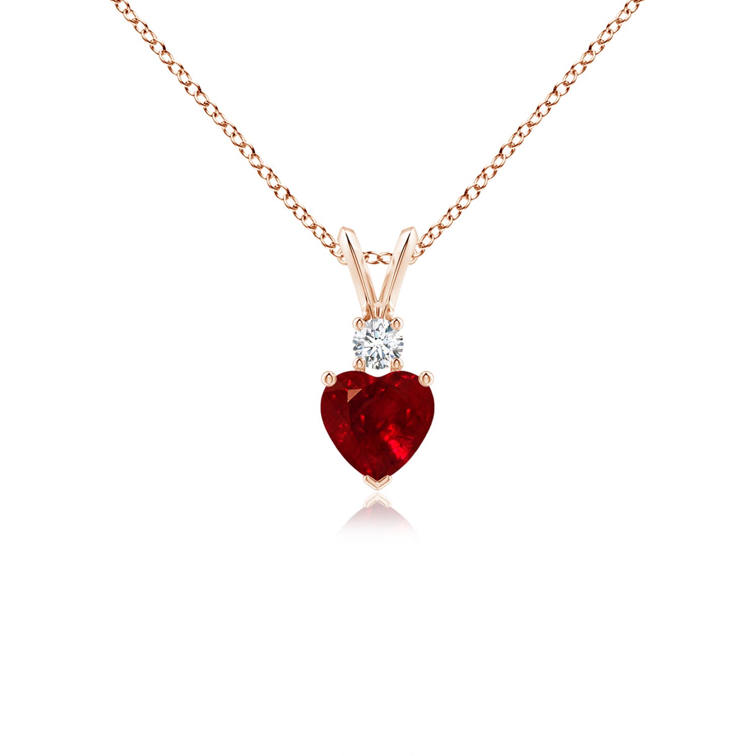 AAAA - Ruby / 0.59 CT / 14 KT Rose Gold