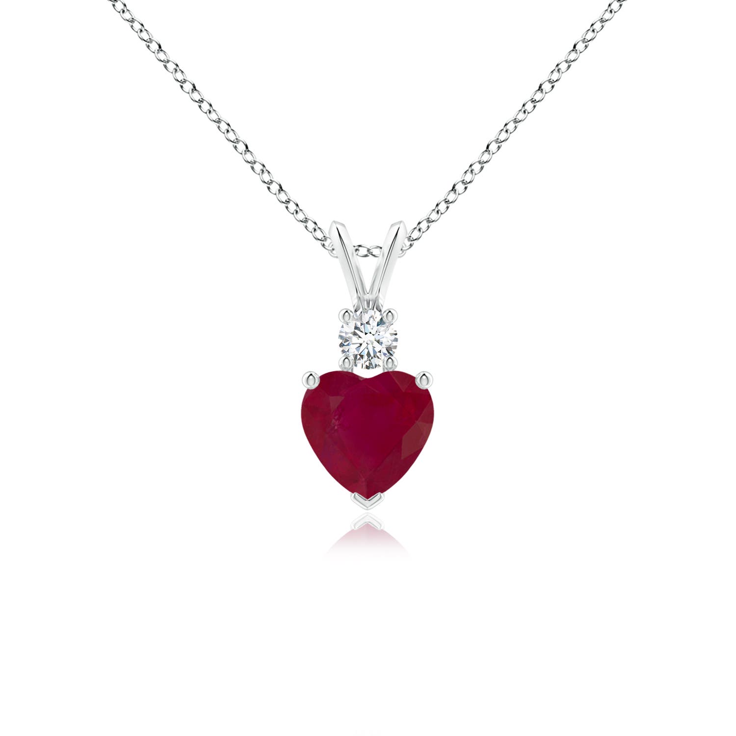 A - Ruby / 0.88 CT / 14 KT White Gold