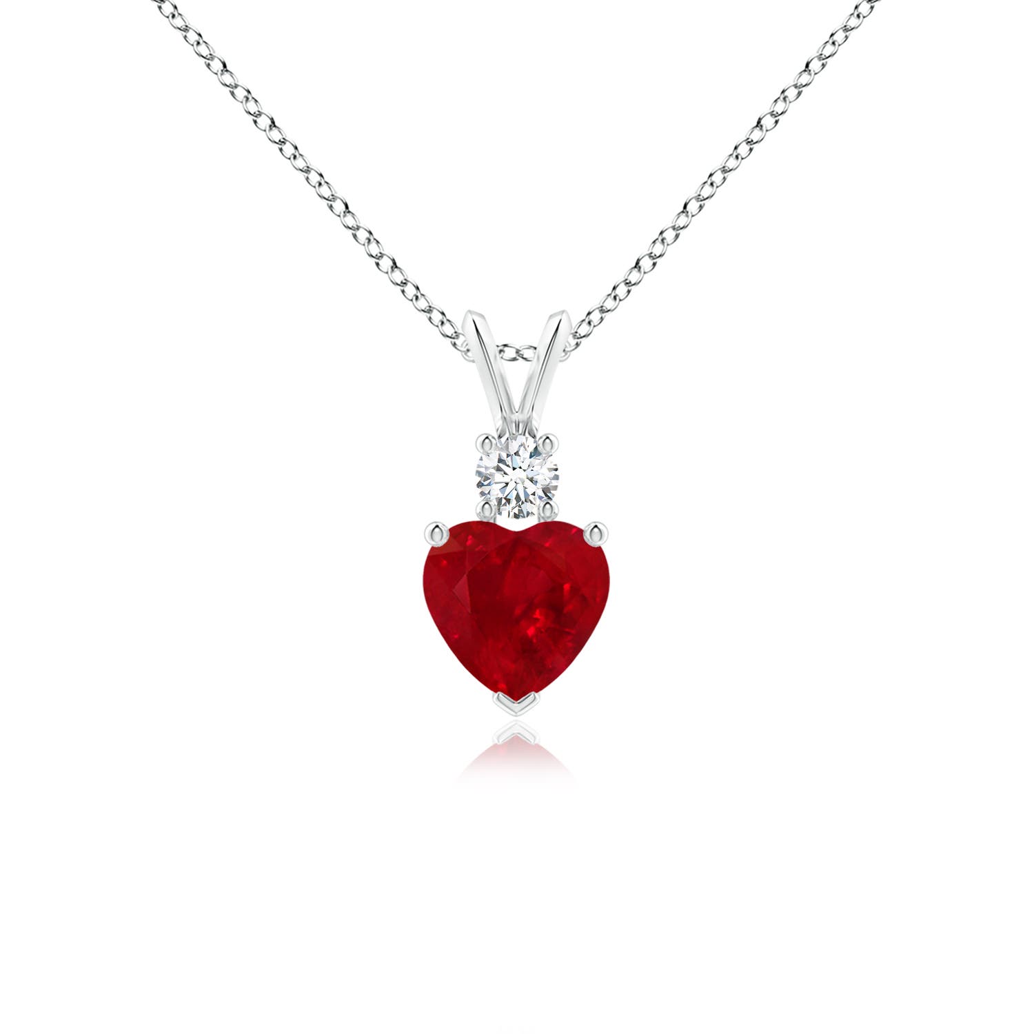 AAA - Ruby / 0.88 CT / 14 KT White Gold