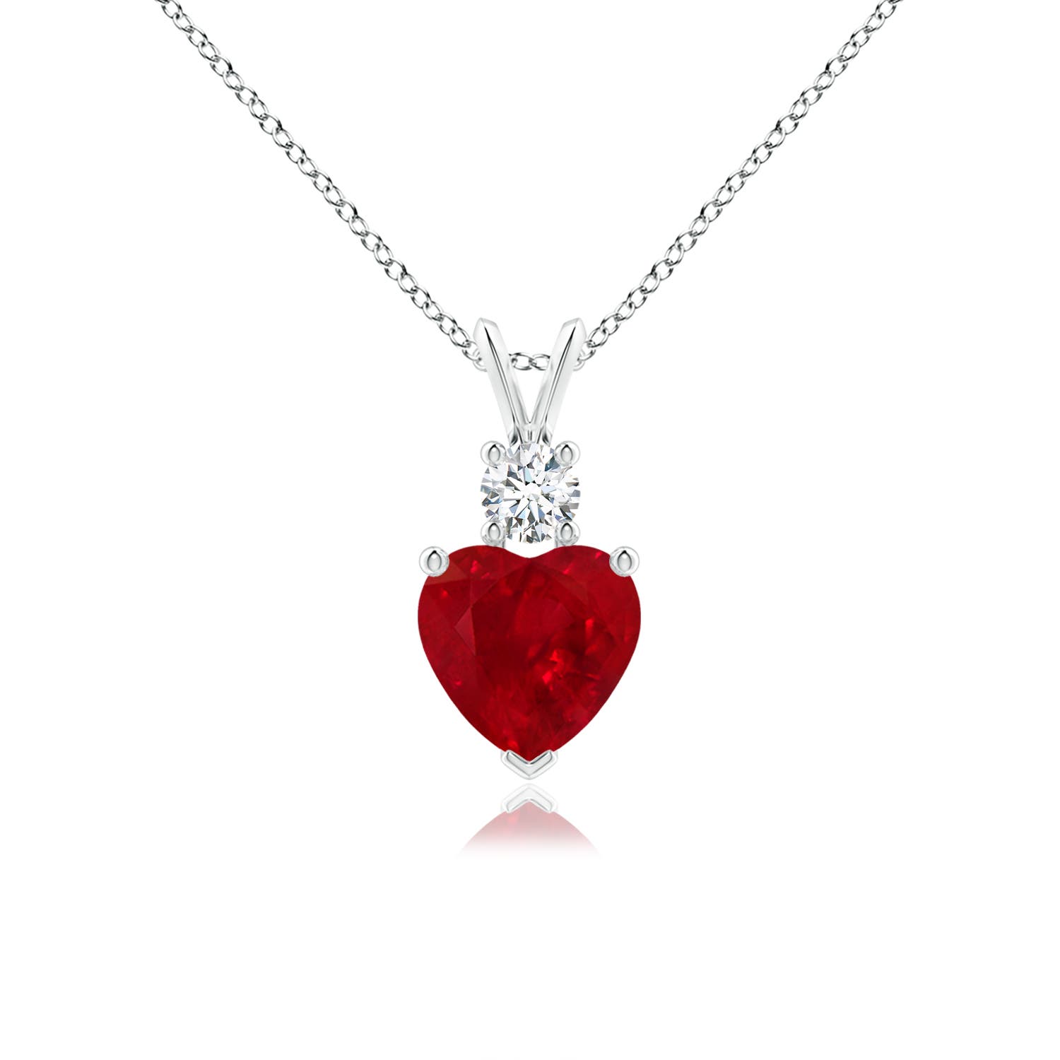 AAA - Ruby / 1.8 CT / 14 KT White Gold