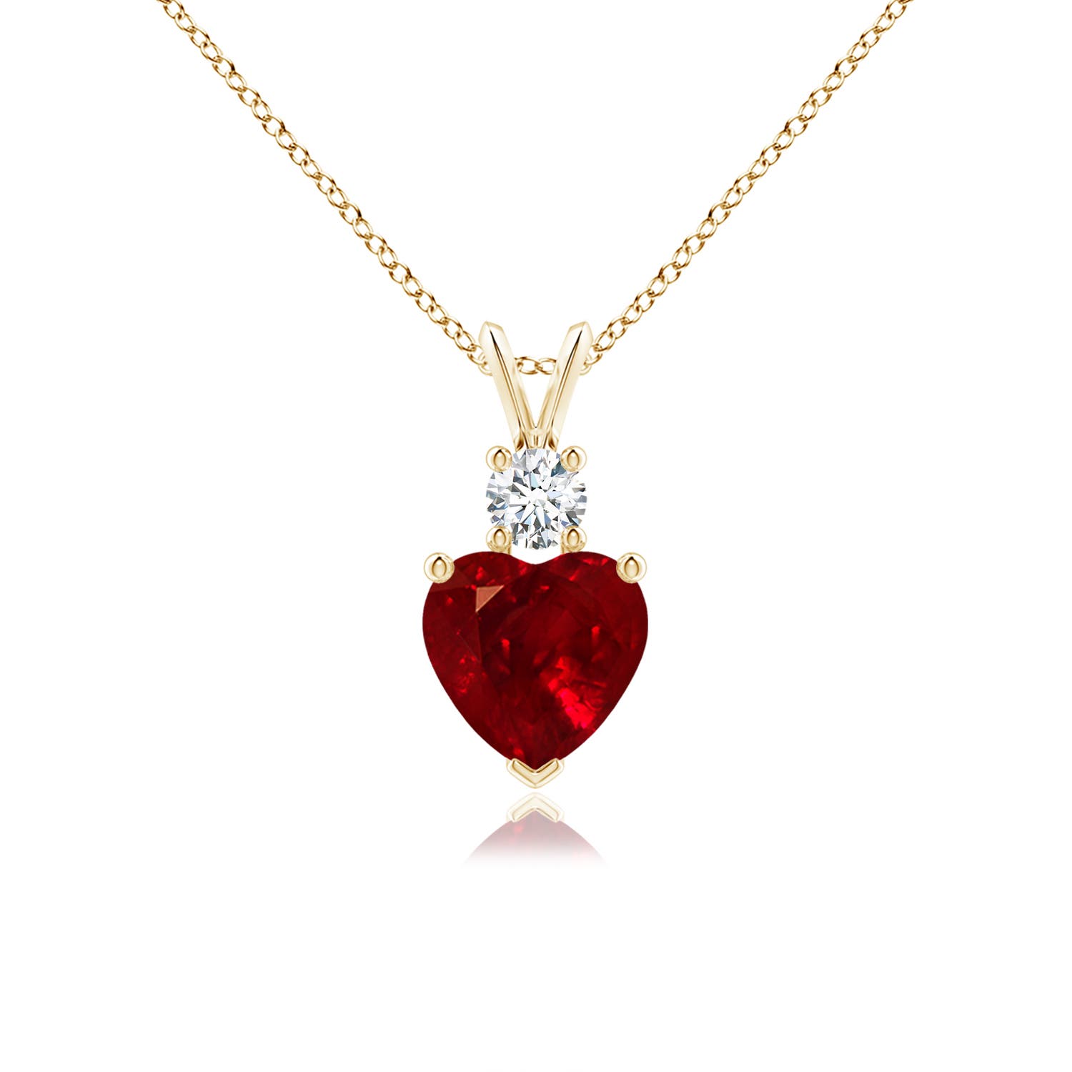 AAAA - Ruby / 1.8 CT / 14 KT Yellow Gold