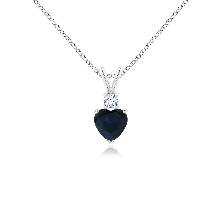5mm A Heart-Shaped Sapphire Rabbit Ear Bale Pendant in P950 Platinum 