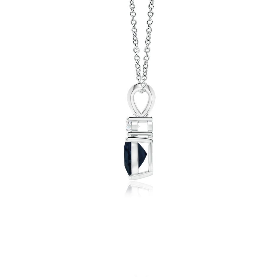 5mm A Heart-Shaped Sapphire Rabbit Ear Bale Pendant in P950 Platinum side-1