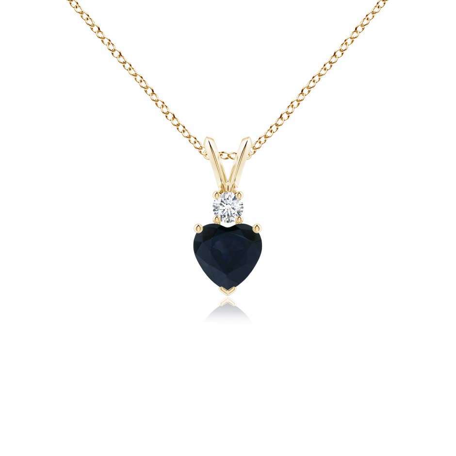 5mm A Heart-Shaped Sapphire Rabbit Ear Bale Pendant in Yellow Gold 