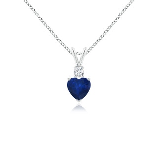 5mm AA Heart-Shaped Sapphire Rabbit Ear Bale Pendant in P950 Platinum