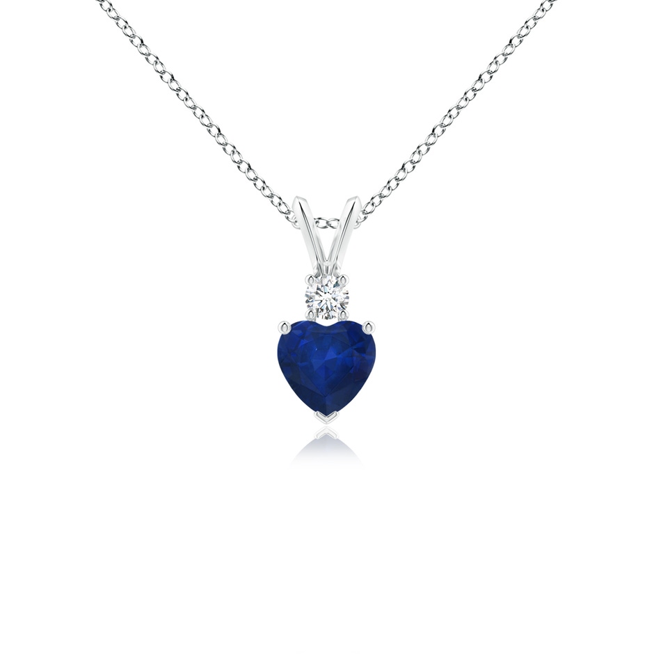 5mm AA Heart-Shaped Sapphire Rabbit Ear Bale Pendant in P950 Platinum 