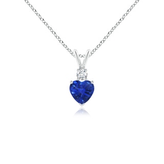 5mm AAA Heart-Shaped Sapphire Rabbit Ear Bale Pendant in P950 Platinum