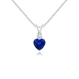 Heart Platinum Blue Sapphire Necklaces & Pendants