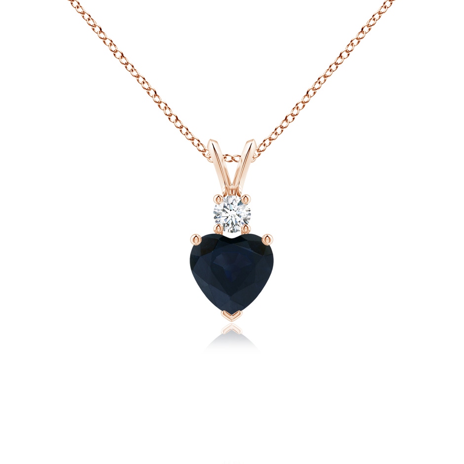 6mm A Heart-Shaped Sapphire Rabbit Ear Bale Pendant in Rose Gold 