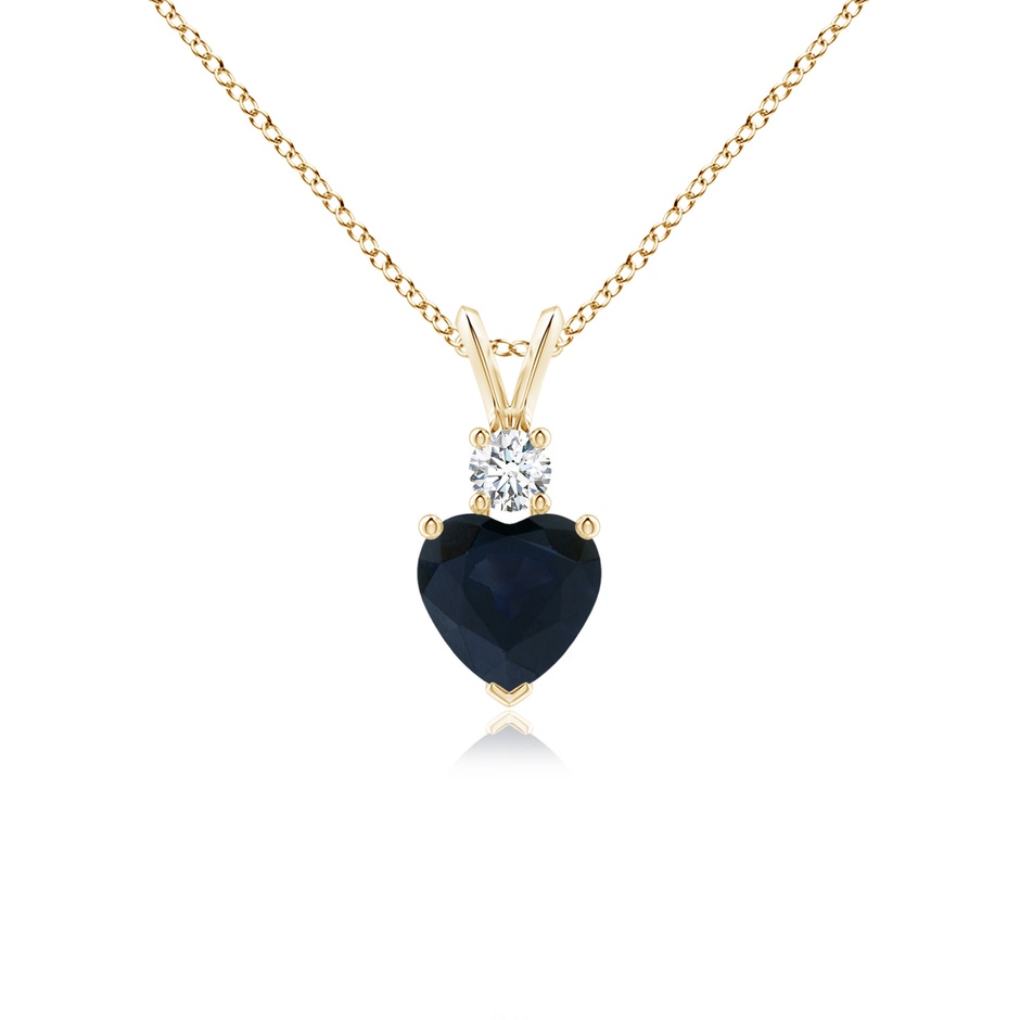 6mm A Heart-Shaped Sapphire Rabbit Ear Bale Pendant in Yellow Gold 