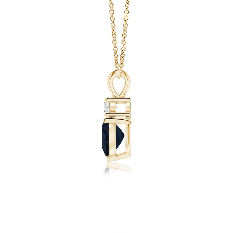 6mm A Heart-Shaped Sapphire Rabbit Ear Bale Pendant in Yellow Gold side-1