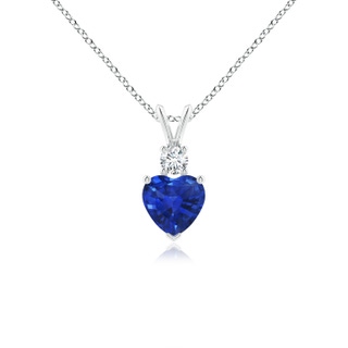 6mm AAA Heart-Shaped Sapphire Rabbit Ear Bale Pendant in P950 Platinum