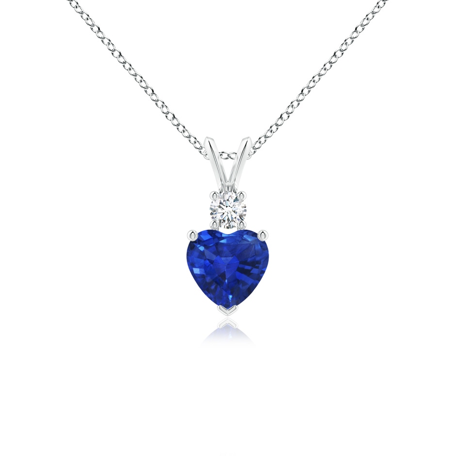 6mm AAA Heart-Shaped Sapphire Rabbit Ear Bale Pendant in P950 Platinum 