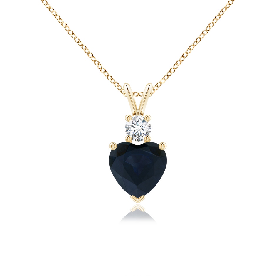 7mm A Heart-Shaped Sapphire Rabbit Ear Bale Pendant in Yellow Gold 