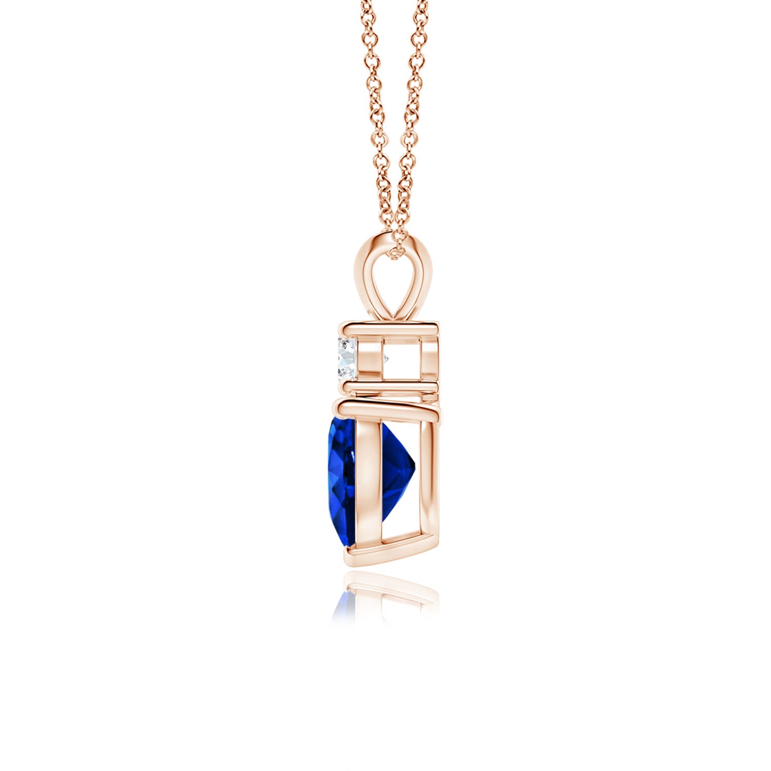 AAAA - Blue Sapphire / 1.3 CT / 14 KT Rose Gold