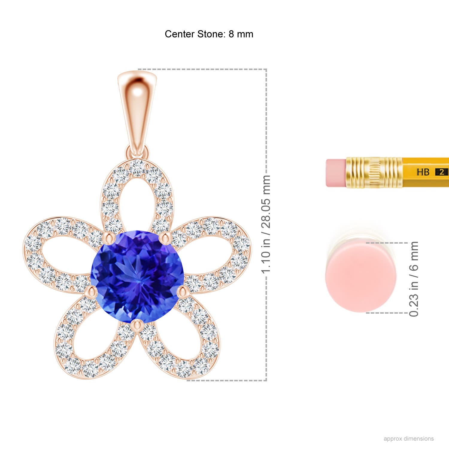 AAA - Tanzanite / 2.34 CT / 14 KT Rose Gold