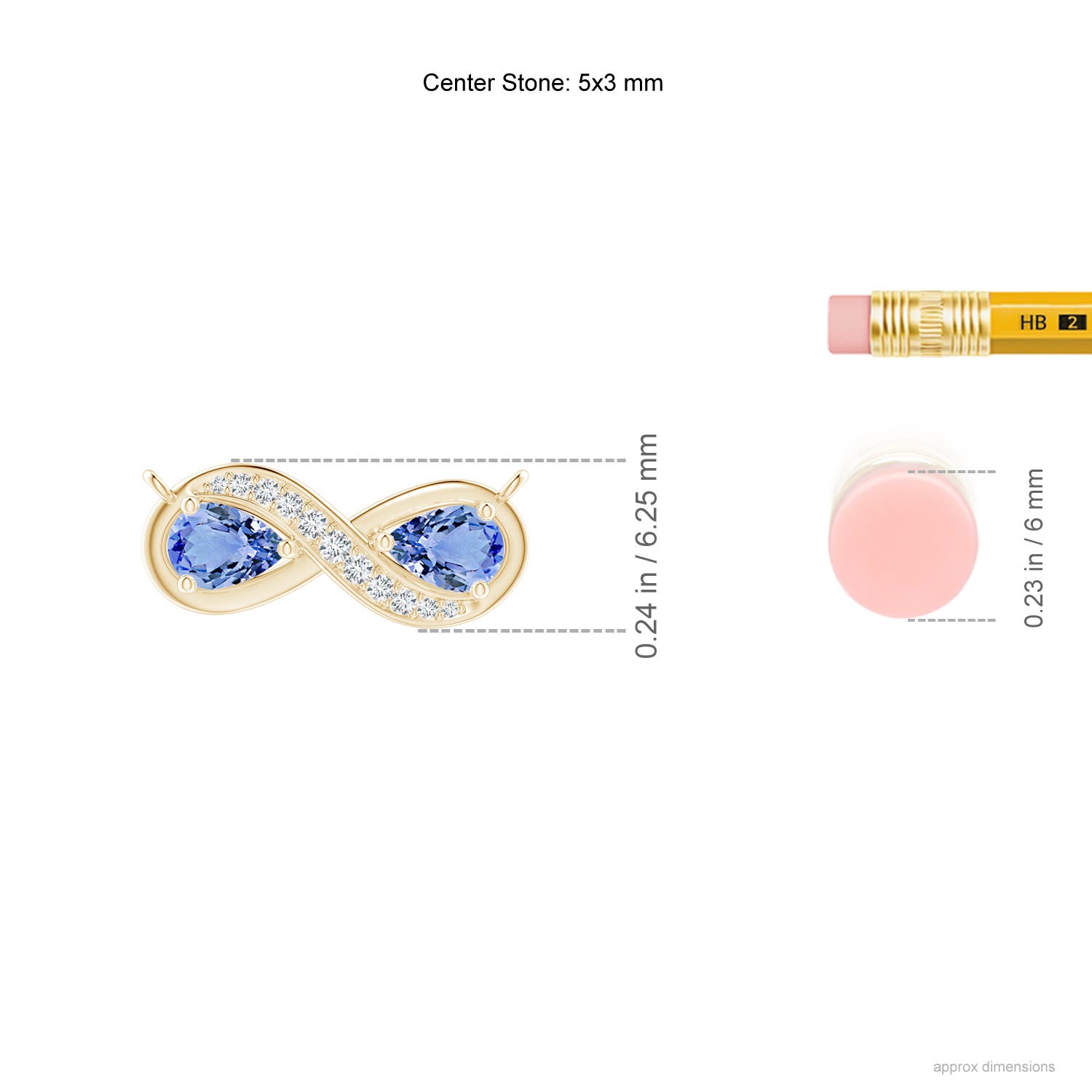 A - Tanzanite / 0.45 CT / 14 KT Yellow Gold