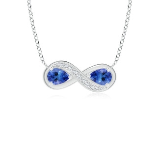 5x3mm AA Pear Tanzanite Two Stone Infinity Pendant in P950 Platinum