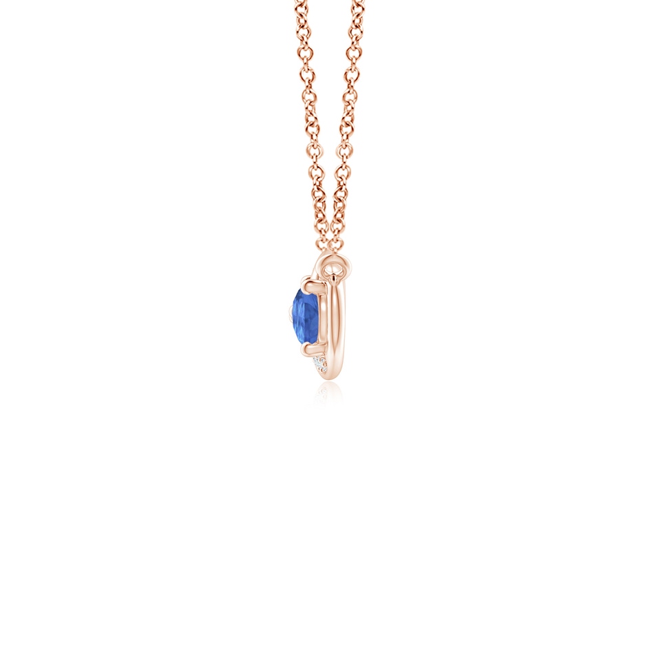 5x3mm AA Pear Tanzanite Two Stone Infinity Pendant in Rose Gold side 1