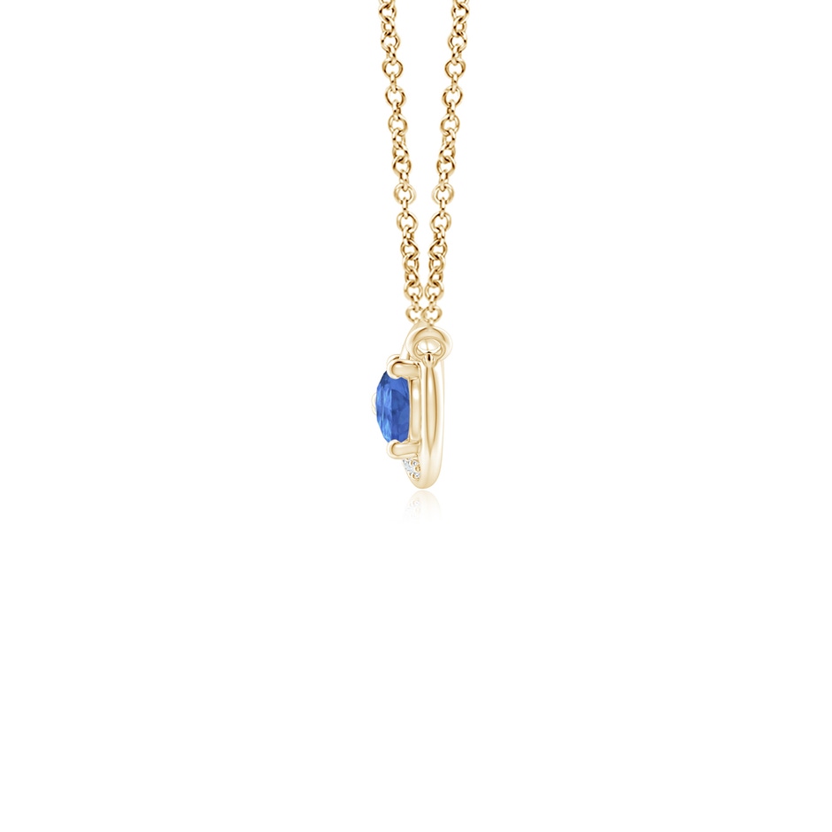 5x3mm AA Pear Tanzanite Two Stone Infinity Pendant in Yellow Gold side 1