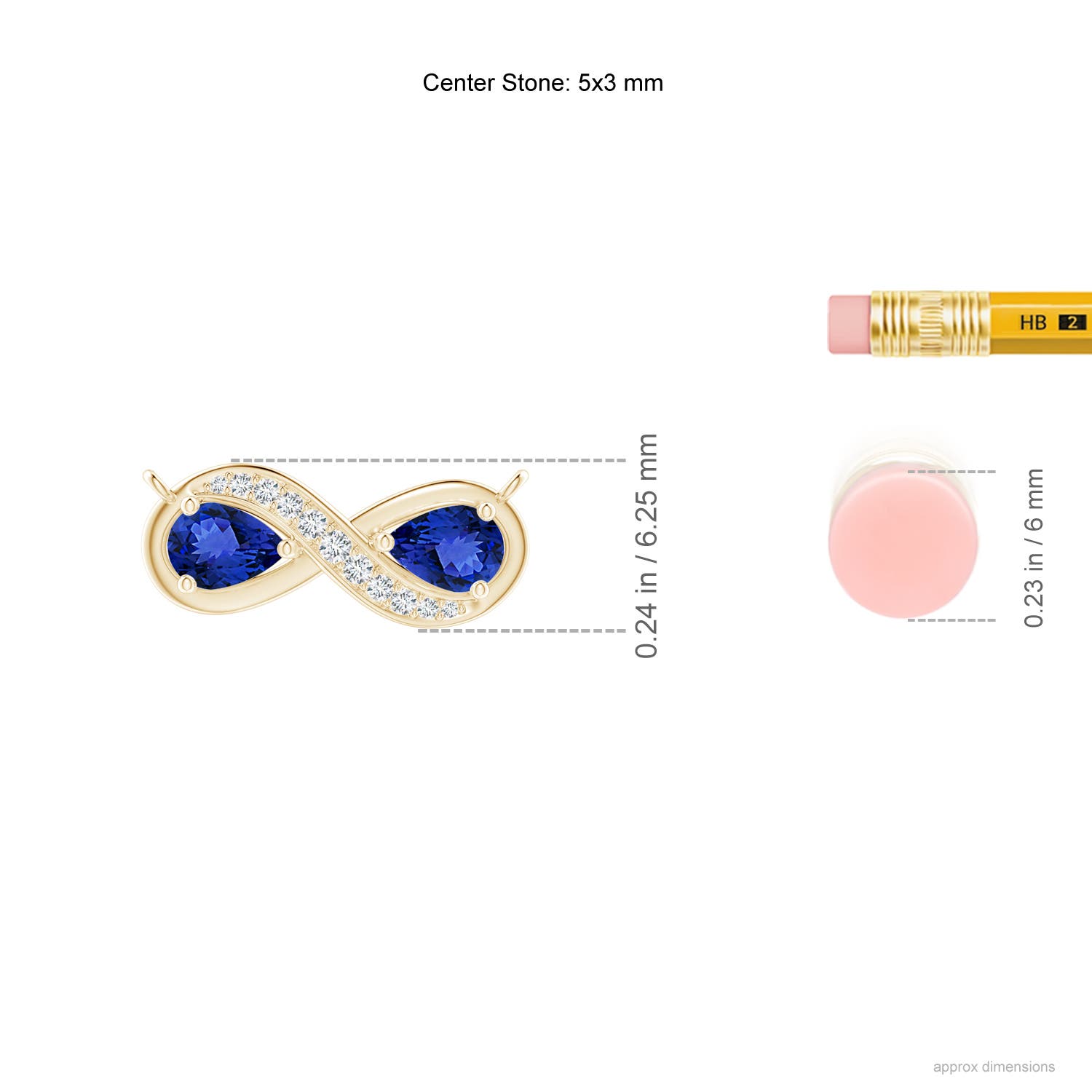 AAA - Tanzanite / 0.45 CT / 14 KT Yellow Gold