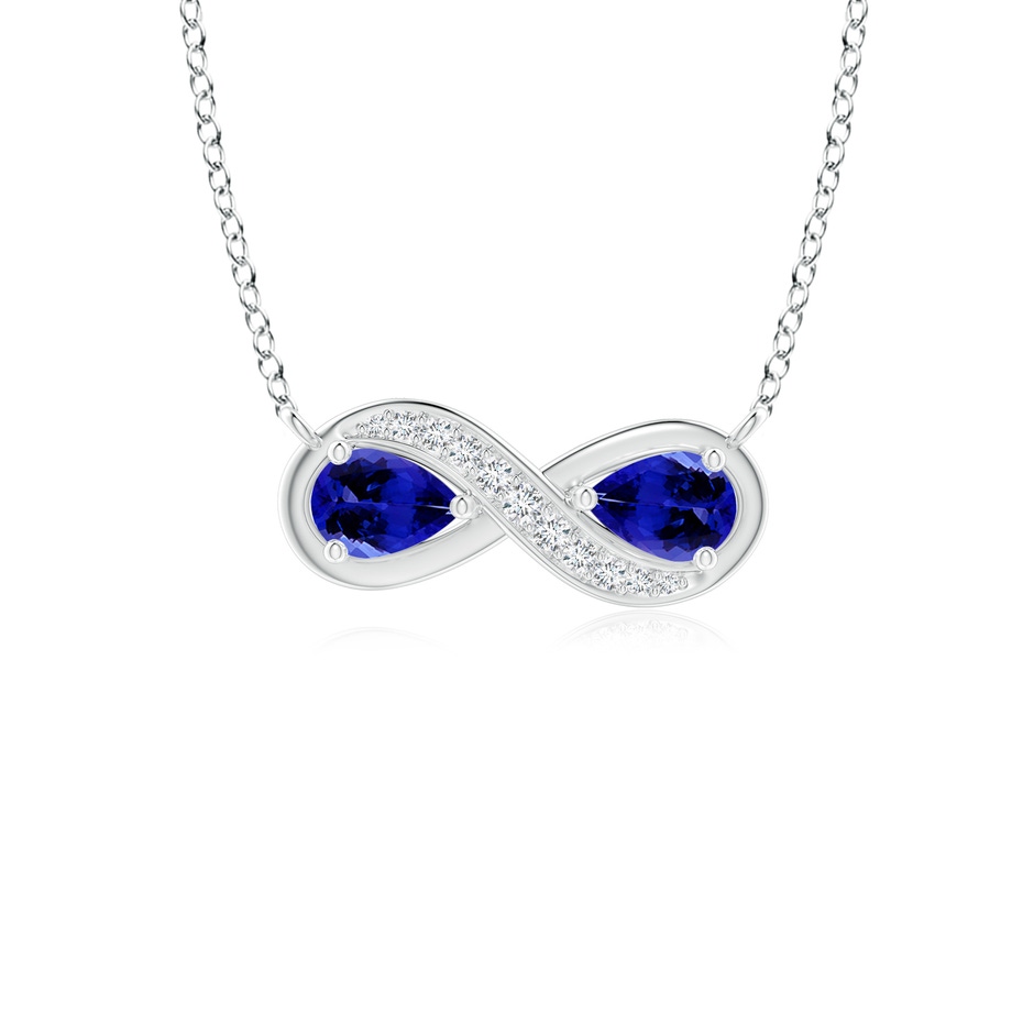 5x3mm AAAA Pear Tanzanite Two Stone Infinity Pendant in P950 Platinum 