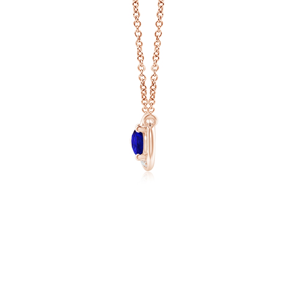 5x3mm AAAA Pear Tanzanite Two Stone Infinity Pendant in Rose Gold side 1