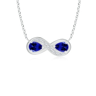 5x3mm AAAA Pear Tanzanite Two Stone Infinity Pendant in White Gold