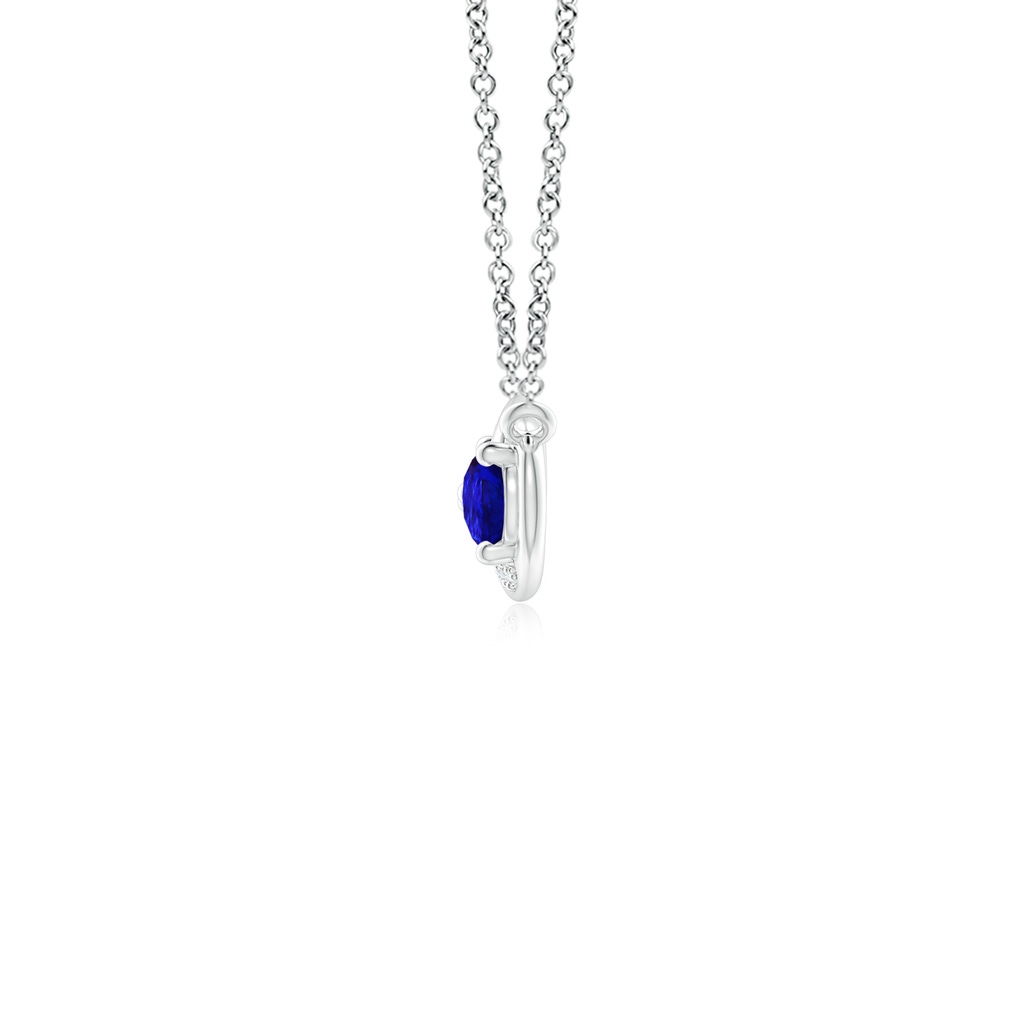 5x3mm AAAA Pear Tanzanite Two Stone Infinity Pendant in White Gold - side 1