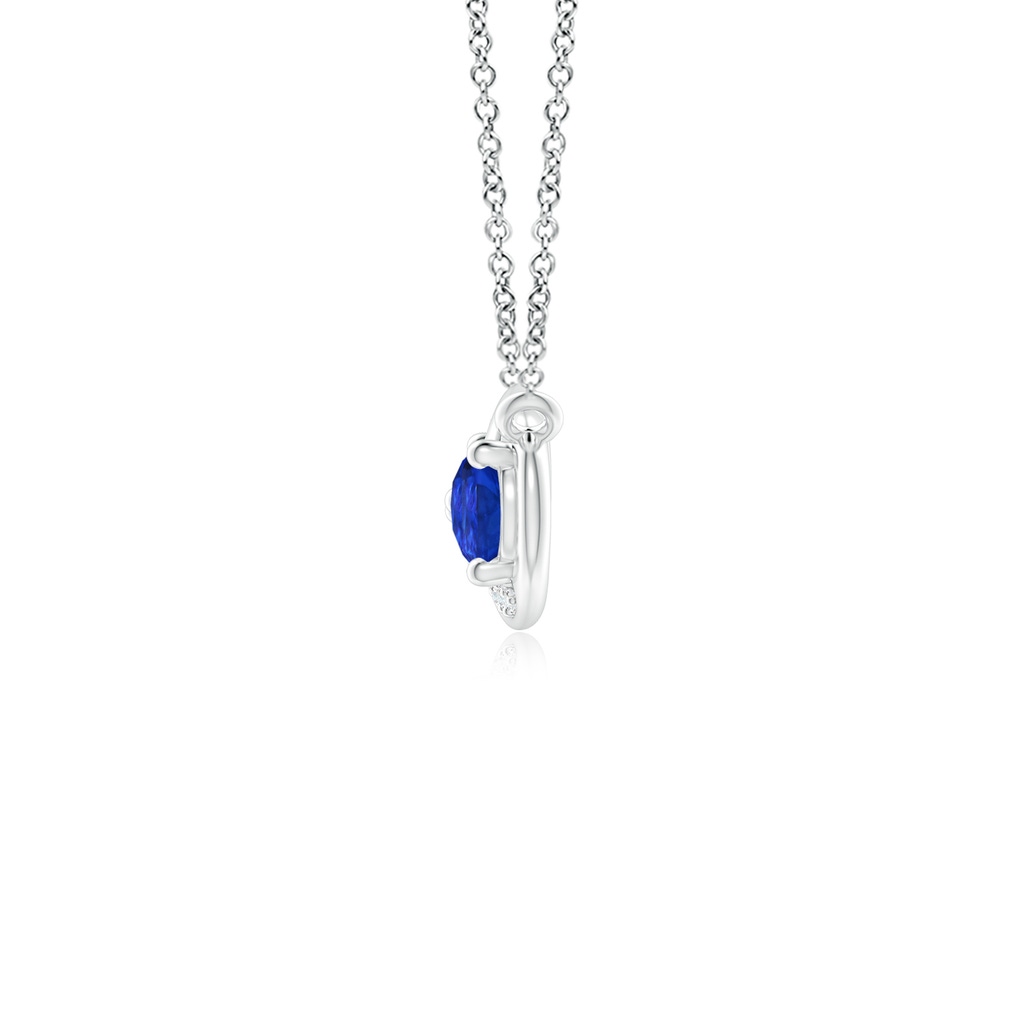 6x4mm AAA Pear Tanzanite Two Stone Infinity Pendant in White Gold - side 1