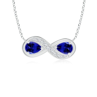 6x4mm AAAA Pear Tanzanite Two Stone Infinity Pendant in P950 Platinum