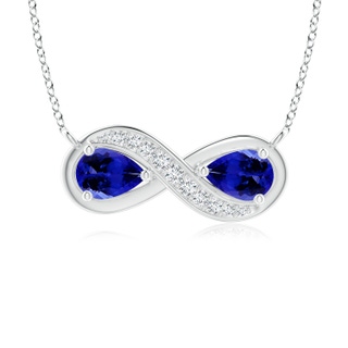 7x5mm AAAA Pear Tanzanite Two Stone Infinity Pendant in P950 Platinum