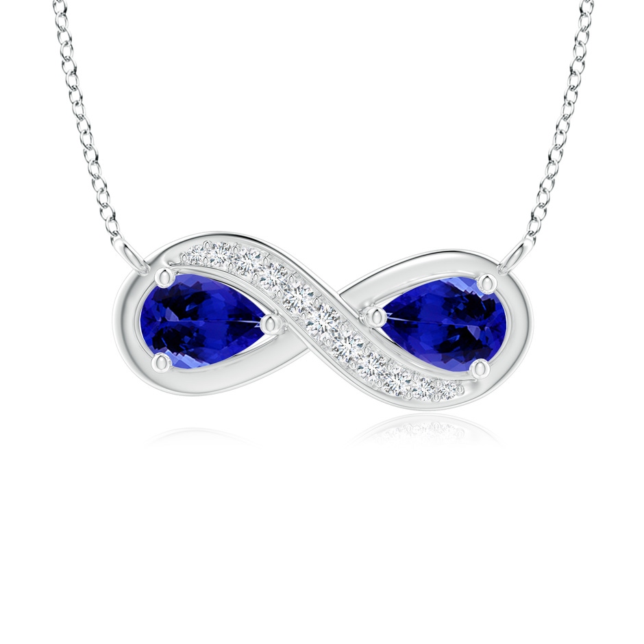 7x5mm AAAA Pear Tanzanite Two Stone Infinity Pendant in P950 Platinum 