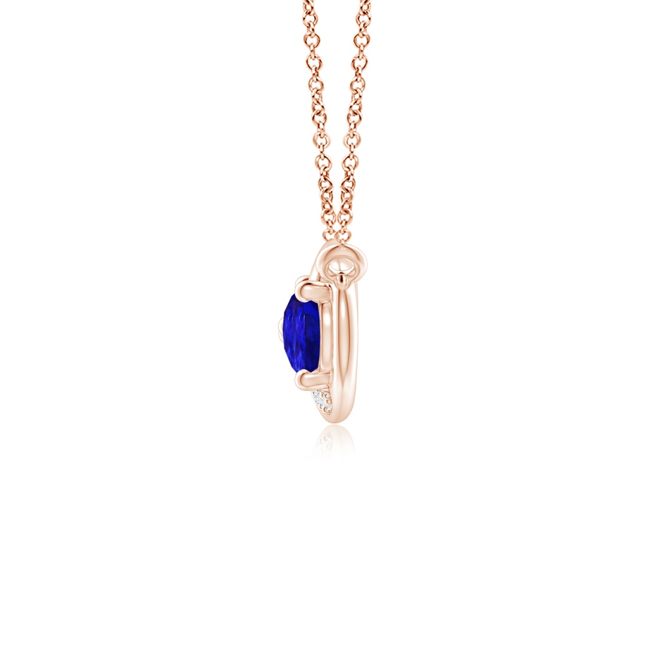 7x5mm AAAA Pear Tanzanite Two Stone Infinity Pendant in Rose Gold side 1