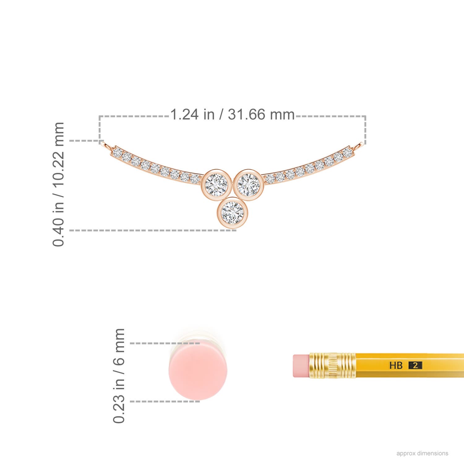 H, SI2 / 0.26 CT / 14 KT Rose Gold